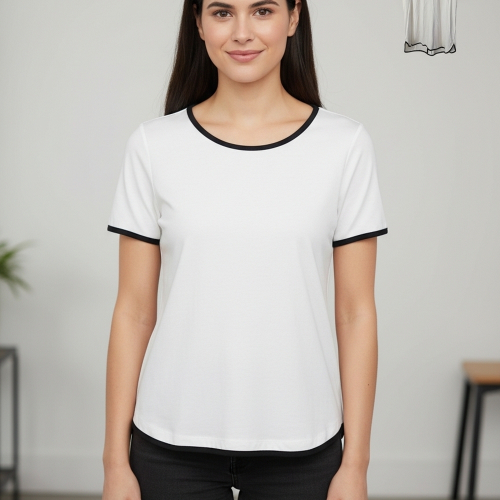 Cable & Gauge Classic White Top with Black Accents